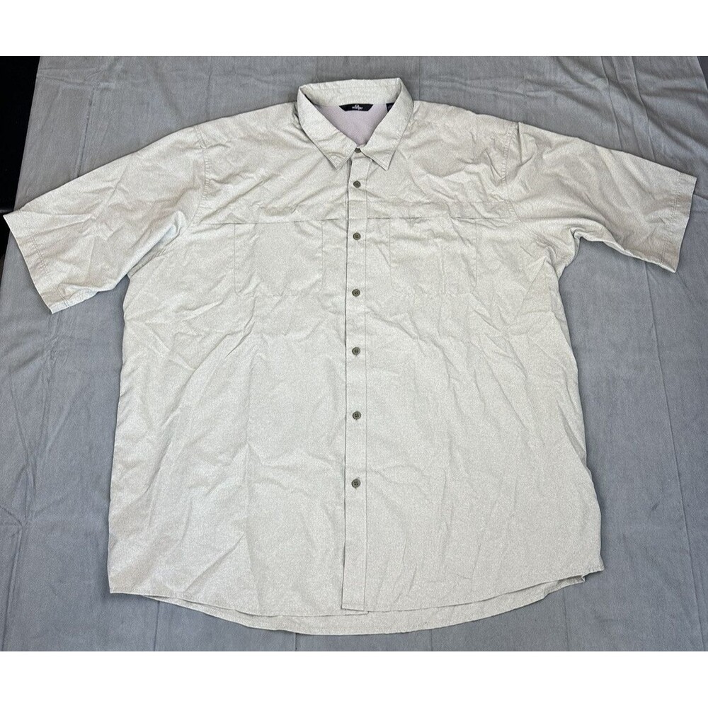 Wrangler‎ Button Up Short Sleeve Shirt Men's 3X Tall Green Lightweight Outdoors